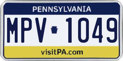 PA license plate MPV1049