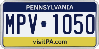 PA license plate MPV1050