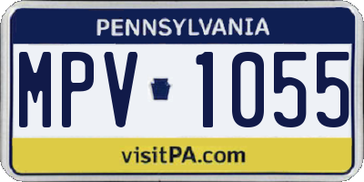 PA license plate MPV1055