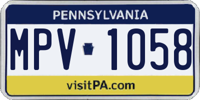 PA license plate MPV1058