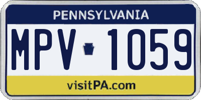 PA license plate MPV1059