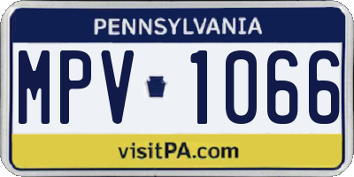 PA license plate MPV1066