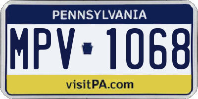 PA license plate MPV1068