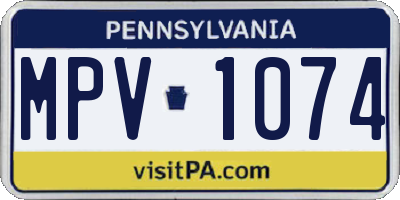 PA license plate MPV1074