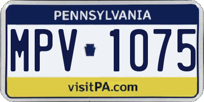 PA license plate MPV1075