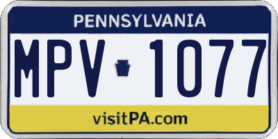 PA license plate MPV1077