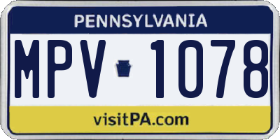 PA license plate MPV1078