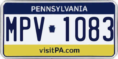 PA license plate MPV1083