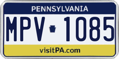 PA license plate MPV1085
