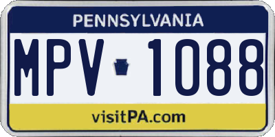 PA license plate MPV1088