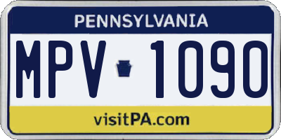 PA license plate MPV1090