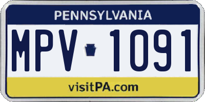 PA license plate MPV1091