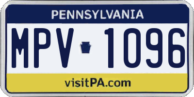 PA license plate MPV1096