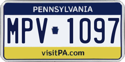 PA license plate MPV1097