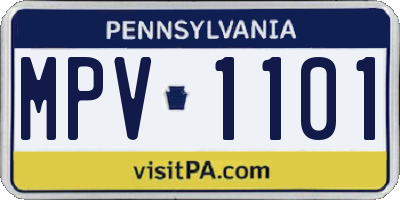 PA license plate MPV1101
