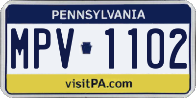 PA license plate MPV1102