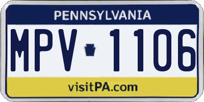 PA license plate MPV1106