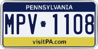 PA license plate MPV1108