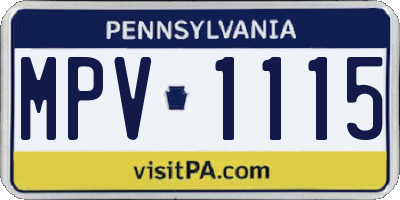 PA license plate MPV1115