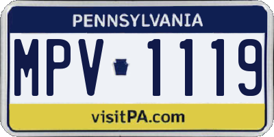 PA license plate MPV1119