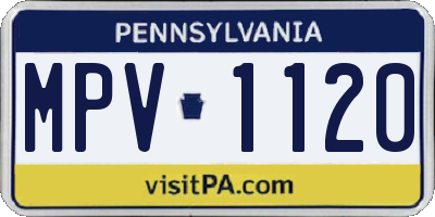 PA license plate MPV1120