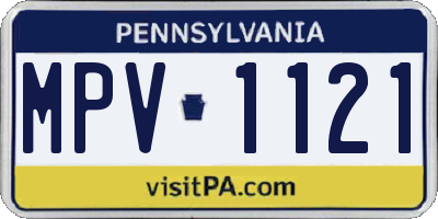PA license plate MPV1121