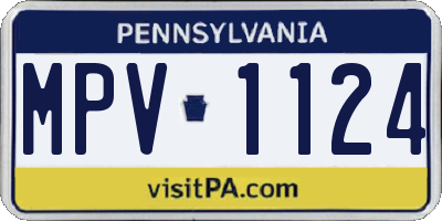 PA license plate MPV1124