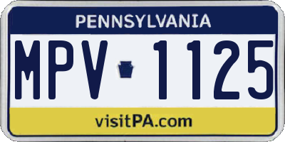 PA license plate MPV1125