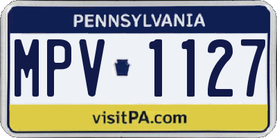 PA license plate MPV1127
