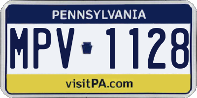 PA license plate MPV1128