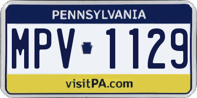 PA license plate MPV1129