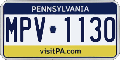 PA license plate MPV1130