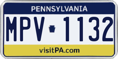 PA license plate MPV1132