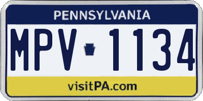 PA license plate MPV1134