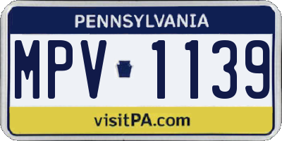 PA license plate MPV1139