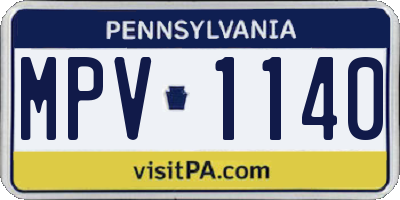 PA license plate MPV1140