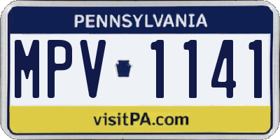 PA license plate MPV1141