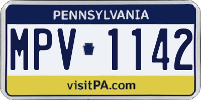 PA license plate MPV1142