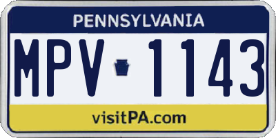 PA license plate MPV1143