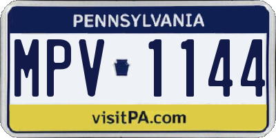 PA license plate MPV1144