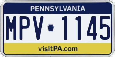PA license plate MPV1145