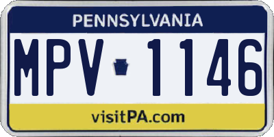 PA license plate MPV1146