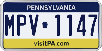 PA license plate MPV1147