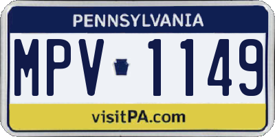 PA license plate MPV1149