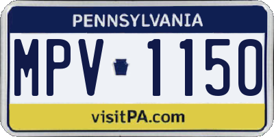PA license plate MPV1150