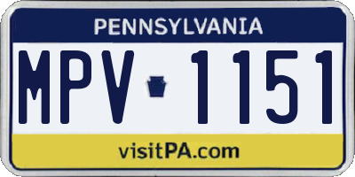 PA license plate MPV1151