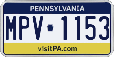 PA license plate MPV1153