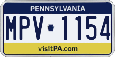 PA license plate MPV1154