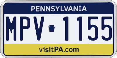 PA license plate MPV1155