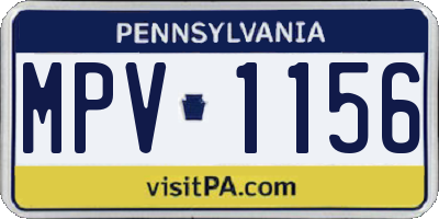 PA license plate MPV1156